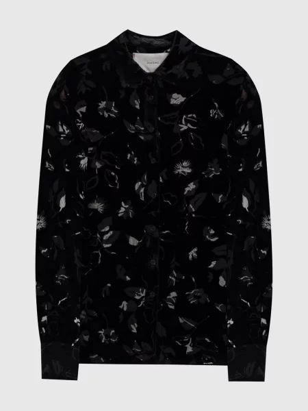 Бархатная рубашка Asceno черная