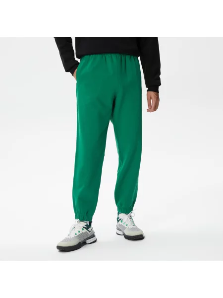 Lacoste Spodnie Dresowe Unisex Z Bawełny Organicznej Z Polaru zielone