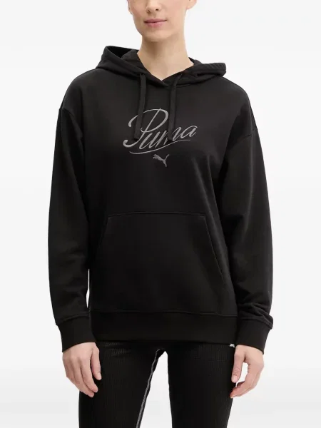 Hanorac cu glugă Puma cu broderie cu cordon negru