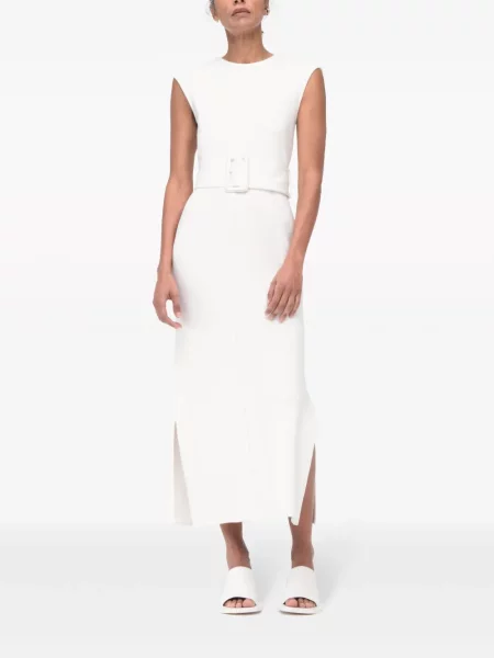 Cu centură rochie midi Another Tomorrow alb
