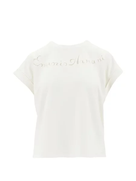 Tricou Emporio Armani cu autograf alb