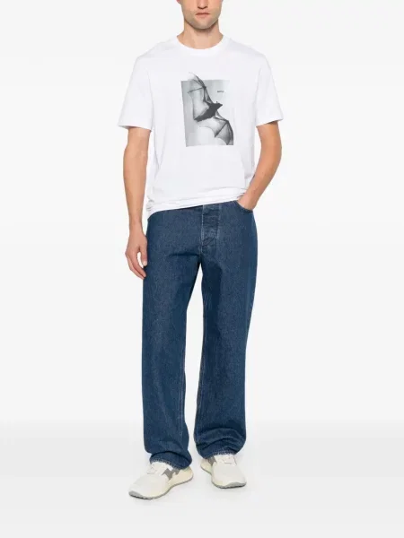 Tricou Boss cu imagine alb