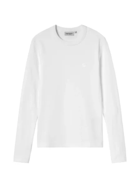 Lung tricou Carhartt Wip cu autograf alb