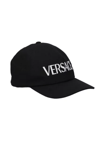 Czapka z daszkiem Versace z logo czarna