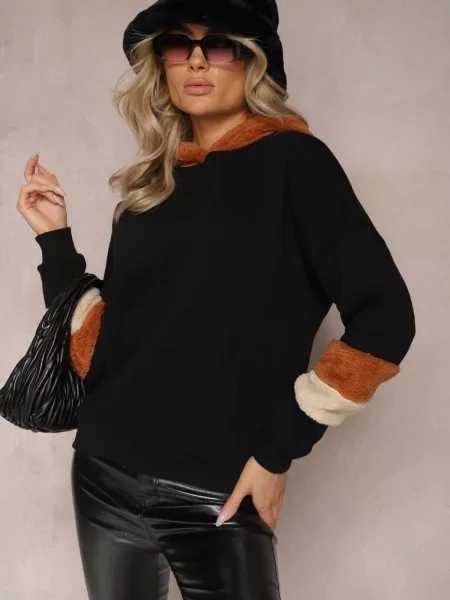 Bluza z Kapturem i Wstawkami z Polaru Qilin czarna