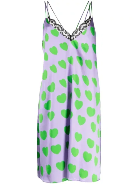 Rochie Natasha Zinko cu imagine din dantelă cu motiv cu inimi violet