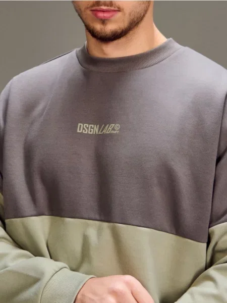 Sinsay bluza crewneck z napisem zielony