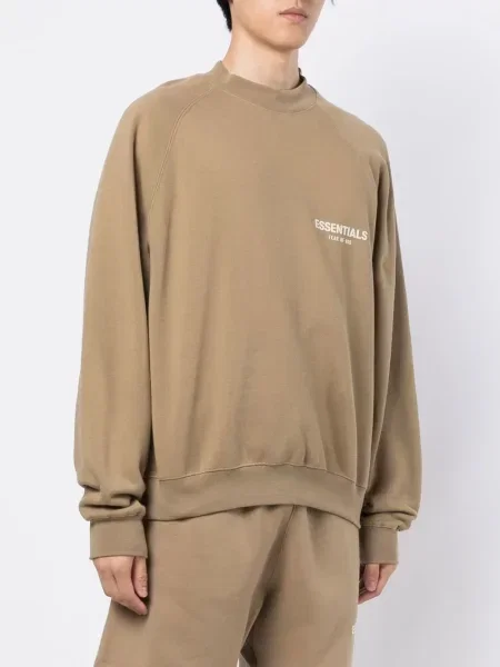 Φούτερ Fear Of God Essentials με σχέδιο με στρογγυλή λαιμόκοψη καφέ