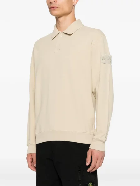 Lung tricou polo Stone Island cu strasuri