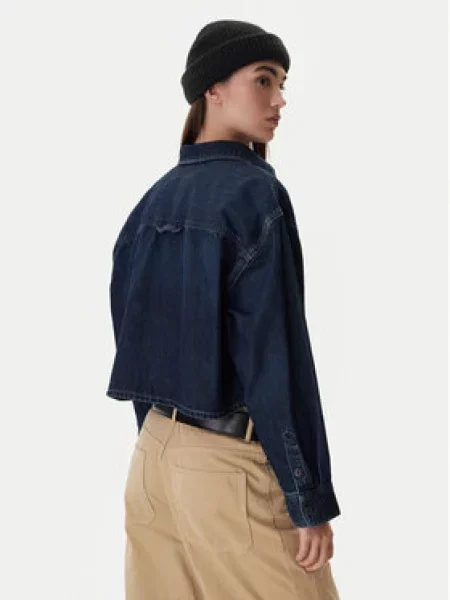 G-Star Raw džinsiniai marškiniai Tamsiai Boxy Fit mėlyna