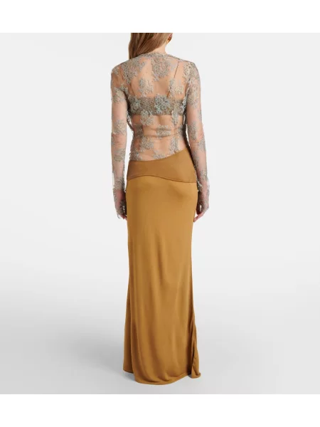 Rochie Christopher Esber din piele de căprioară