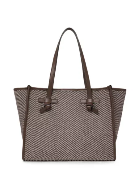 Geantă shopper Gianni Chiarini cu model herringbone maro