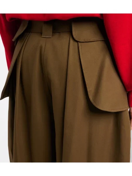 Pantaloni Loewe de mătase verde