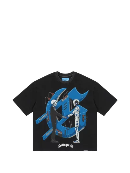 Tricou Godspeed cu imagine negru