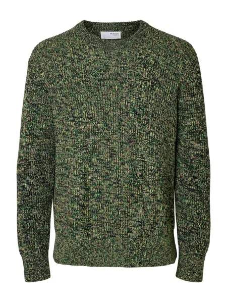 SELECTED Pulover SLHTILUM / albastru noapte / verde bej