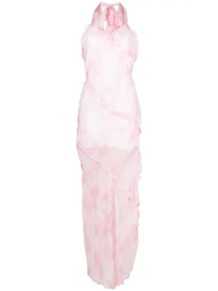 Rochie maxi Msgm transparente de costum roz
