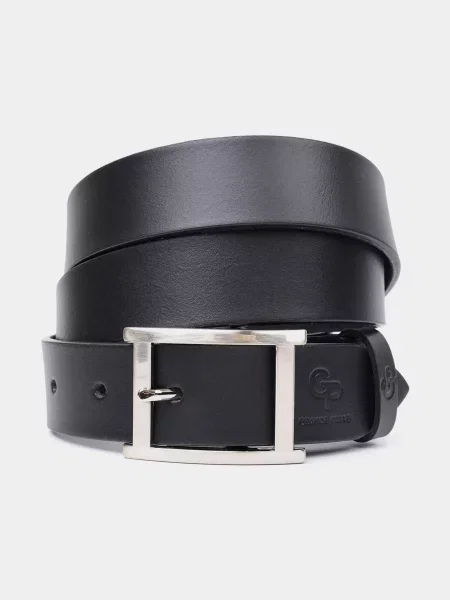 Кожаный ремень Grande Pelle с ремешками черный