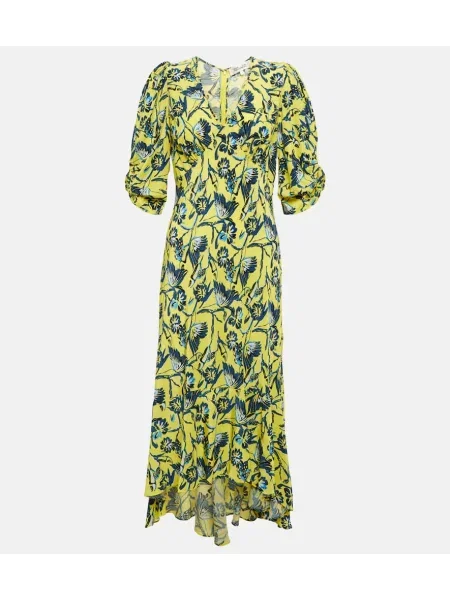 Rochie midi Diane Von Furstenberg cu imagine până la genunchi de costum galben
