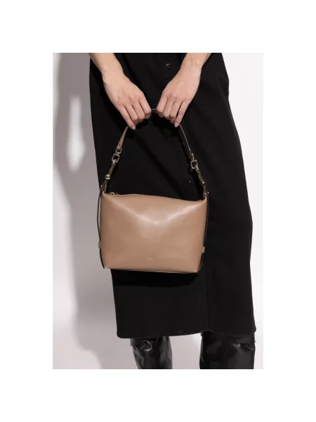 Torebka Furla skórzana beżowa