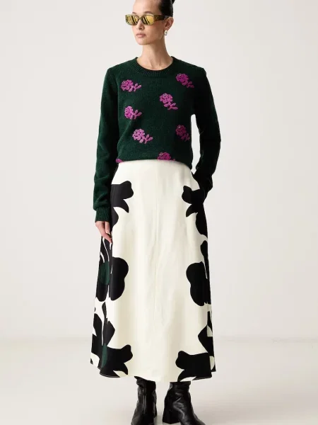 Marimekko fustă din vâscoză bej