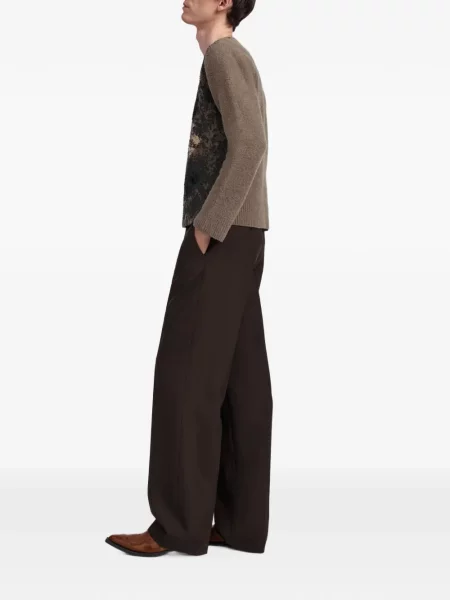 Pulover Maison Margiela de lână cu model argyle maro
