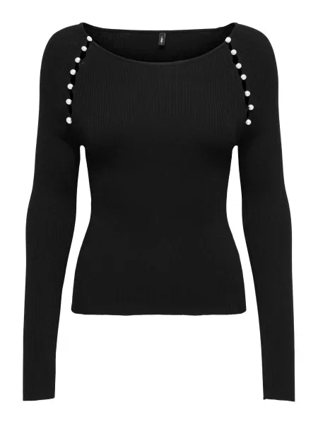 ONLY Pulover ONLMEDDI negru / perlat alb