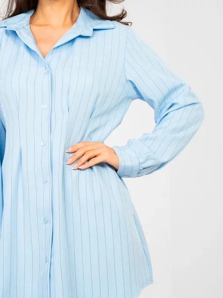 Rochie Rue Paris plisată albastru