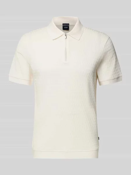 Koszulka polo w kroju slim fit z zamkiem błyskawicznym model Franciscojose' Joop! Collection biała
