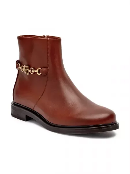 Tommy Hilfiger De piele botine maro