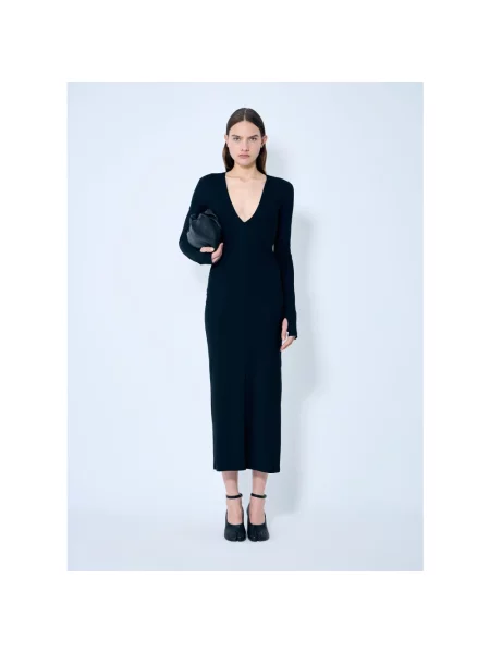 Maison Margiela sukienka maxi dopasowana czarny
