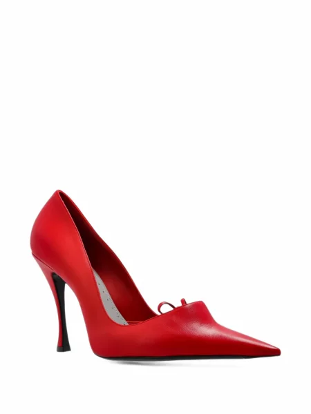 Pantofi cu toc Balenciaga cu funde roșu