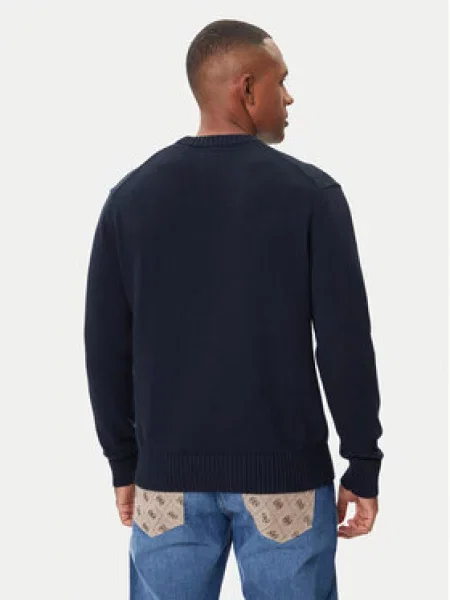 Guess Jeans Pulover Mornarsko modra