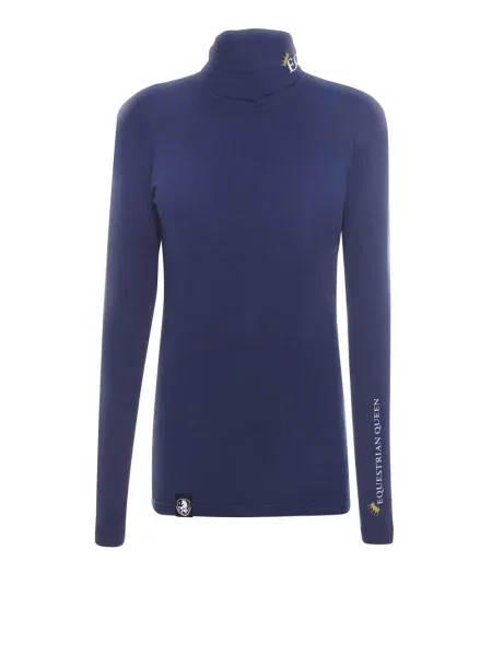 Bluza golf jeździecka Equestrian Queen Magdalene ciepła niebieski