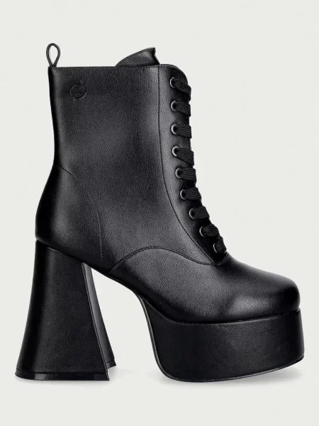 Koi Footwear členkové čižmy na dámske Reign Lace Up Platform čierna
