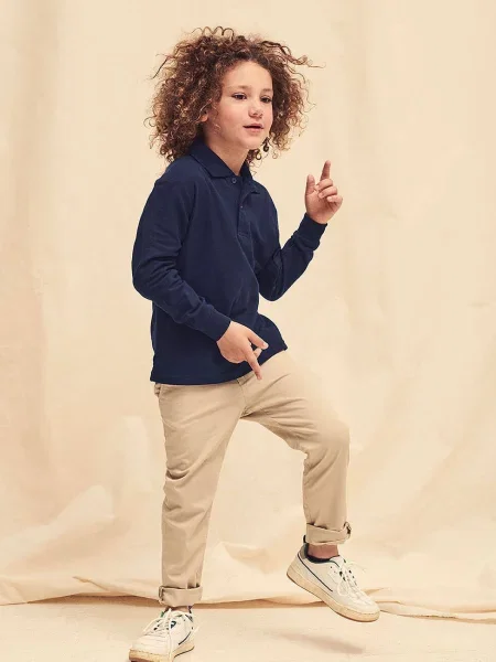 Tricou polo copii Fruit Of The Loom albastru