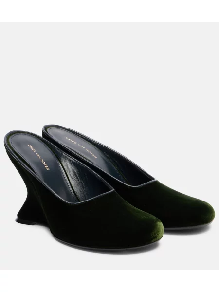 Salonarji Dries Van Noten iz rebrastega žameta vijolična