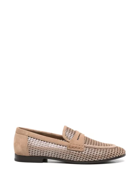Pantofi loafer Brunello Cucinelli din piele de căprioară cu perforații