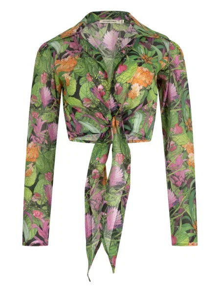 Cămașă Paramidonna cu imagine verde