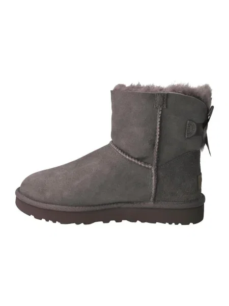 UGG De piele bocanci MINI BAILEY BOW II cu adaos de lână | shearling gri
