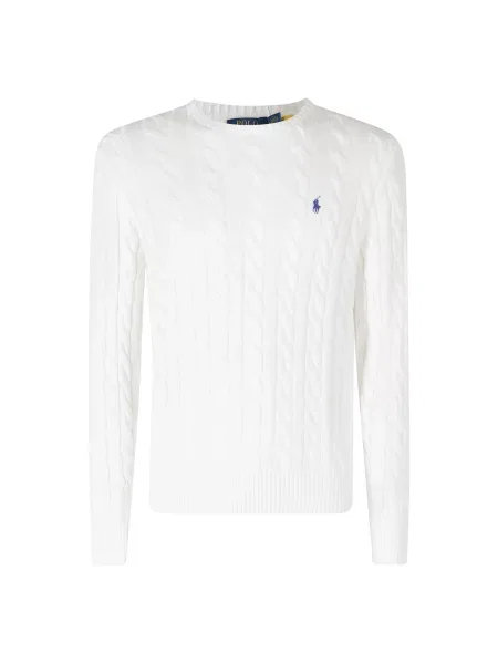 Sweter Polo Ralph Lauren z okrągłym dekoltem biały