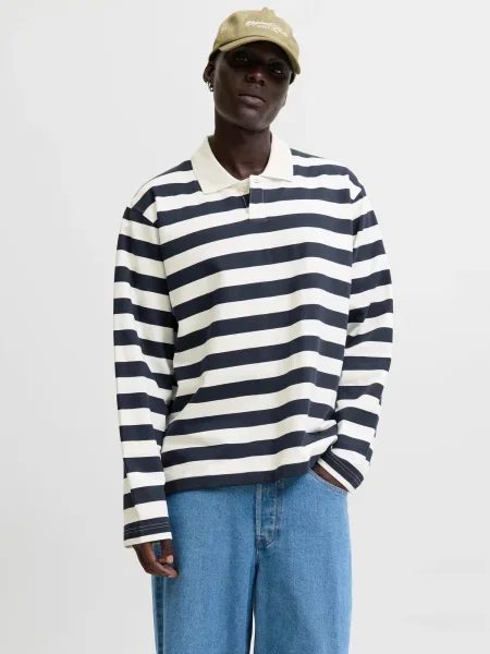 Jack & Jones Tricou polo Bleecker Bleumarin alb
