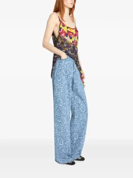 Pantaloni Dries Van Noten albastru