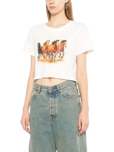 Decupat tricou Melt cu imagine alb