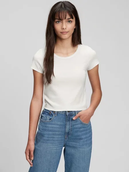 Tricou copii Gap alb