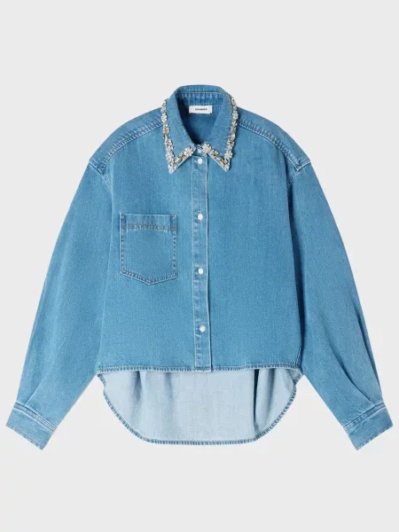 Рубашка Sandro голубая