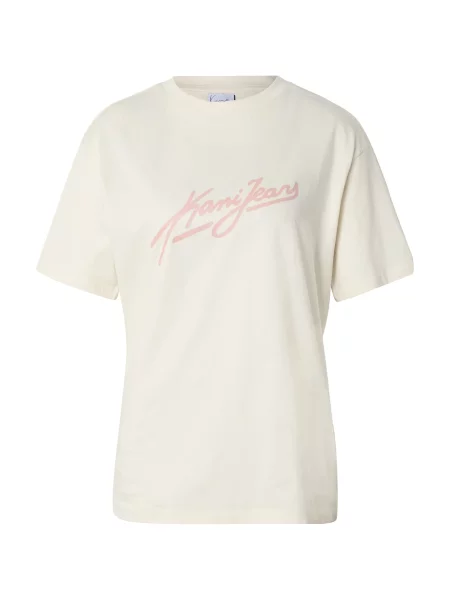 Karl Kani Tricou roz pastel / murdar alb