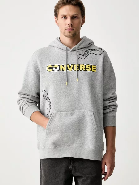 Converse bluza z kapturem z bawełną x Minions & Monsters szara