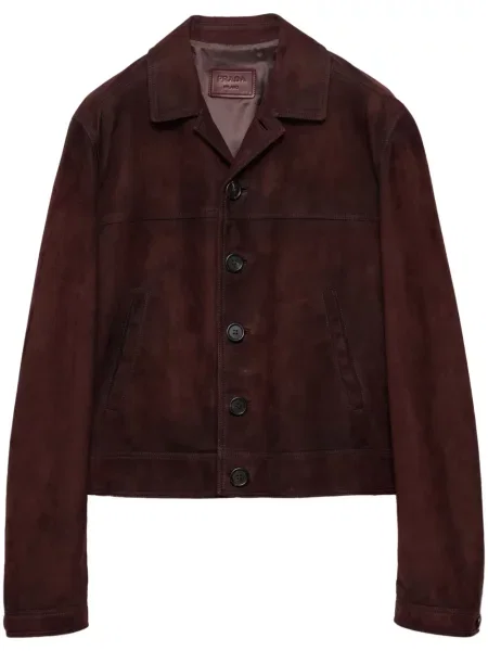 Велурено яке Prada червено
