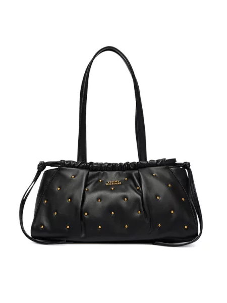 Rankinė Tommy Hilfiger Soft Leather Shoulder Bag Studs juoda