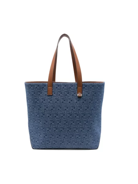 Haftowana torba Fendi niebieska